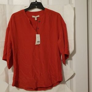 Banana Republic, 100% silk top, red, Nwt